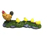 Micro Landscape Hen Chick Models Farm Poultry Chicken Family Figurines