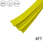 2:1 Heat Shrink Tubing Tube 5/8" 4FT Yellow Glue Waterproof Dual Wall Wires Wrap