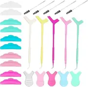 25Pcs Lash Lift Tool Kit,5 Pairs Lash Perm Applicators,10 Eyelash Separator Tool with Separation Comb,5Y Y Shape Eyelash Lift Tool,5 Crystal Mascara Brushes for Lash Grafting Eyelash Extension