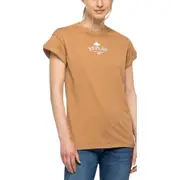 Replay Womens Graphic Tee Not Ordinary Bio Pack T-Shirt Brown