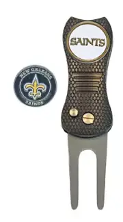 New Orleans Saints NFL Golf Ball Marker with DivotFix Switchblade Divot Tool