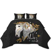 Make a Wish from the Golden Unicorn Coverlet