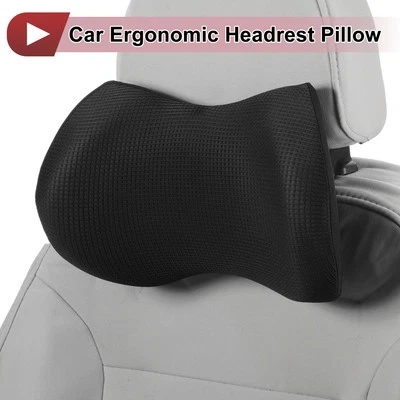 Car Headrest Pillow Polyester,Memory Foam Black 1 Pcs for Driving Travel