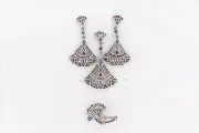 925 Sterling Silver Pink Tourmaline Earring/ Ring/Pendant Set( 1.10 cts)