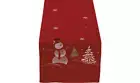 Design Imports Embroidered Snowman Table Runner - Red