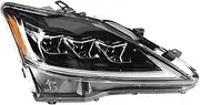 Auto Headlights Assembly Compatible With Lexus IS200 IS220 IS250 IS250C IS300H 2006-2012 Car Front Lamp LED Three Projector Lens Accessories(Silver one set)