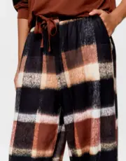 BNWT Peter Alexander Brown Wide Check PJ Pants Size L Ladies