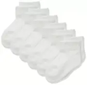 Jefferies Unisex Baby Sport Quarter 6 Pk - White - 5-6.5 11268
