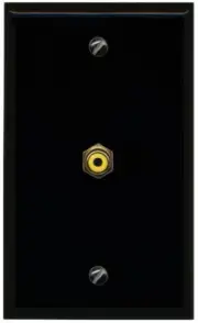 1 Port Black Jack Face Plate Cover Wire Cable 1 Gang RCA-YELLOW Wall Plate