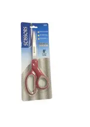 8-inch Stainless Steel Scissors Household Kitchen Office - Red Color