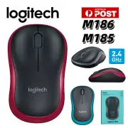 LOGITECH M186 M185 Wireless Mouse Optical Ergonomic Mice USB Receiver PC Laptop