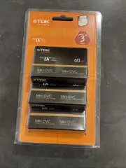 TDK Mini DVC Digital Video Cassette Tapes Brand New Sealed 3-Pack DV 60 Min