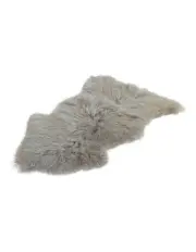 [Naturally Sheepskins] Long Wool Sheepskin Throw Rug in Grey