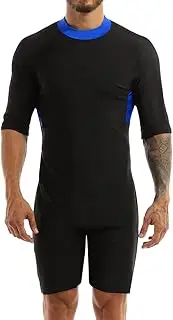 FEESHOW Wetsuit Men's Short Sleeve One-Piece Wet Suit Diving Swimming Scuba Surfing Keep Warm Water Sports Swimsuit