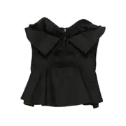 [Alexander Mcqueen] Alexander Mcqueen Bow-detailed Peplum Top 44 IT BLACK