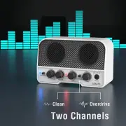LEKATO Bluetooth 5.0 Mini Guitar Amplifier 5W Rechargeable Electric AMP White