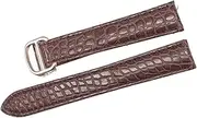 [GGZONE] RHAIYAN Watch Accessories Crocodile Leather Watch Band with Stainless Steel Folding Buckle Compatible with Cartier Tank Solo Series Strap Specific (Color : Brown, Size : 22MM_Gold Buckle)