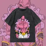 #現貨  極度兇殘的破壞者 魔人烏普-惡-MAJIN BUU 魔人普烏七龍珠 做舊水洗落肩短TEE 純棉 台灣製