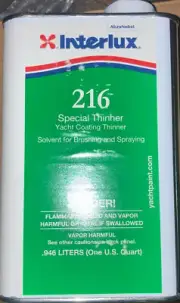 Interlux Solvent 216 Special Thinner 1 Quart Y216 Free Shipping