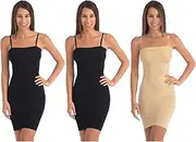 [Body Beautiful Shapewear] Smooth Strapless Full Body Slip Shaper with Attachable Straps Runs small in fit. Order One Size Up (2 Black / 1 Nude, Small/Medium), 2 Black / 1 Nude