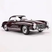 Scale Finished Model Car 1:18 1954 for Mercedes 300SL Gran Torino Alloy Model Car Living Room Decoration Decoration Miniature Replica Car(Red)