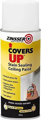 Covers up Ceiling Paint & Primer in One - 369G White Aerosol, Flat Finish, Non-Y