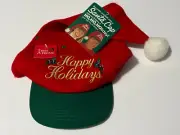 Trim A Home Happy Holidays Santa Cap/Hat by Prima Creations (Made in Taiwan)
