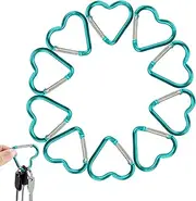 [Generic] Heart Key Holder, Heart Shape Heavy Duty Carabiner Clip, Fixing Tool for Fishing, Camping, Traveling, Walking, Mountaineering