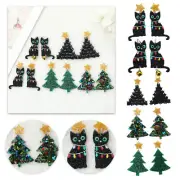 2 Glitter Christmas Tree Acrylic Charms Window Crystals Hanging Set