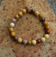 Mookaite Jasper Stone Bracelet, Stretchable Mookaite Bracelet, Unisex Bracelet