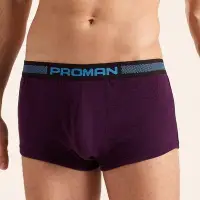 在飛比找Yahoo!奇摩拍賣優惠-豪門PROMAN 3件組時尚羅紋彩色織帶平口褲(隨機取色)