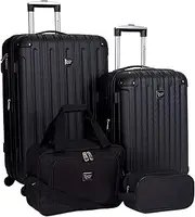 [Travelers Club] Midtown Hardside 4-Piece Luggage Travel Set, Midtown Hardside 4-piece Luggage Travel Set