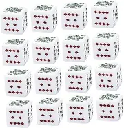 MOLUCKFU 16mm White Poker Dice Liars Dice Prop Fun Game Dice Set for Classroom Travel