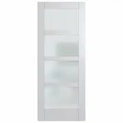 Hume Doors & Timber 520 x 2040 x 35mm Internal Door Primed MDF Hampton Translucent Glass HAM4