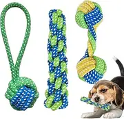 Small Dog Rope Toy, Tug of War Chew Ropes, Bite-Resistant Teeth Cleaning Toy, Cotton for Indoor Outdoor Play, Puppy Teething Aid, Sturdy Grinding Accessory