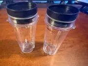 2 Ninja BL770 Mega Kitchen System 16-oz To Go Cup with Lid New Open Box