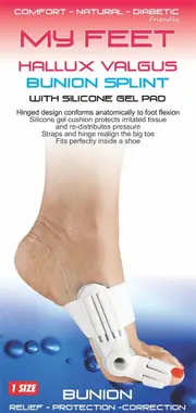 My Feet Hallux Valgus Bunion Splint with Silicone Gel Pad (One Size)