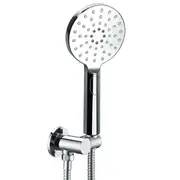 Chrome Round 3 Modes Handheld Shower Head & 1.5m Hose Wall Connector Holder Set