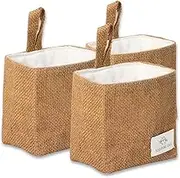 Small Cotton and Linen Hanging Storage Basket for Desktop, Ideal for Organizing Keys and Miscellaneous Items. (3)