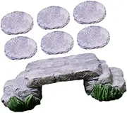 FONDOTIN Tiny Bridge Pedestal for Micro Landscapes Resin Ornament Garden Decor and Fairy Garden Bridge for Indoor/Outdoor