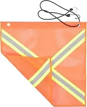 BESPORTBLE Reflective Signal Flag Double Sided Mesh Safety Flag for Car and Trailer Enhances Nighttime Visibility Essential Traffic Safety Accessory