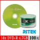 【RITEK錸德】16x DVD+R 4.7GB X版/100片裸裝