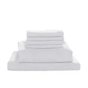 Valeria 1000TC Ultra Soft Bed Sheet Set - White King Single