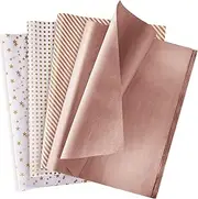 Larcenciel Tissue Paper, 120 Sheets Rose Gold Tissue Paper Bulk, Gift Wrapping Paper for Gift Bags, Flower, Valentines, Christmas, Wedding, Birthday Party, Holiday Decor, DIY Crafts (19.7 x 13.8 Inch)