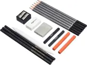 Amazon Basics Sketching and 17 Count (Pack of 1), Charcoal, Black, White