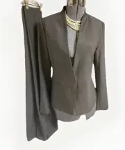 NEW Ann Taylor Pant Suit Size 4 Jacket 6 Pant Two Piece Set French Placket