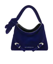 Nano Voyou bag in velvet with bow detail One size Deep Navy Blue