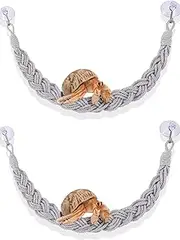 2Pcs Hermit Crab Climbing Rope,Hermit Crab Climbing Jute Rope,Hermit Crab Jute Rope with Suction Cup Hooks,Hermit Crab Rope Hermit Crab Climbing Jute Rope with Hooks,Hermit Crab Climb Rope with Hooks