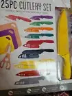 AR+COOK 25 PC Multicolor Cutlery Set with Cutting Boards