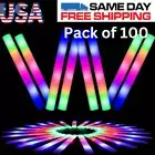 100 Pcs Glow Sticks Bulk Light up LED Foam Sticks 3 Modes Flashing Raves Party